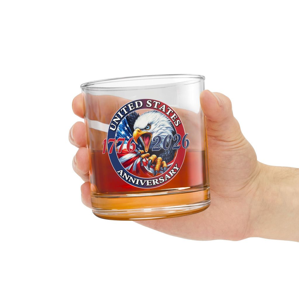 America 250th Anniversary Patriotic Eagle Rocks Glass – 1776-2026 Edition