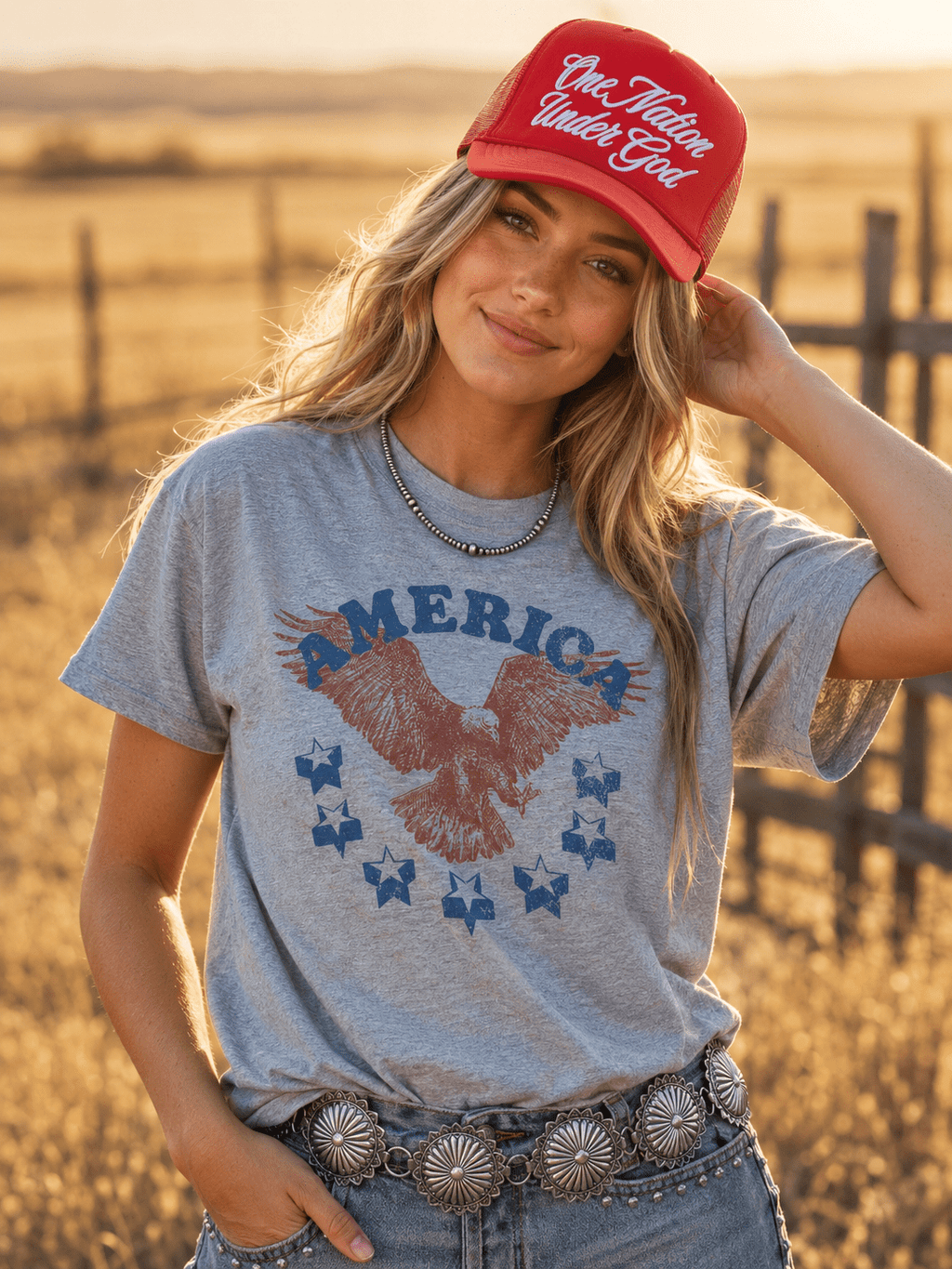 America Patriotic Eagle Graphic Tee