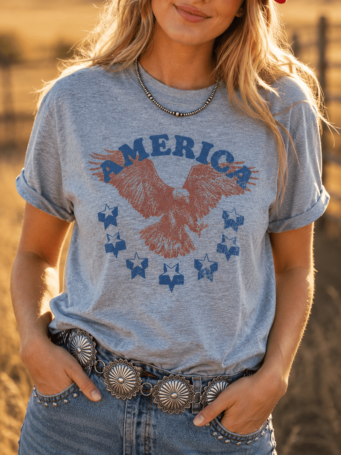America Patriotic Eagle Graphic Tee