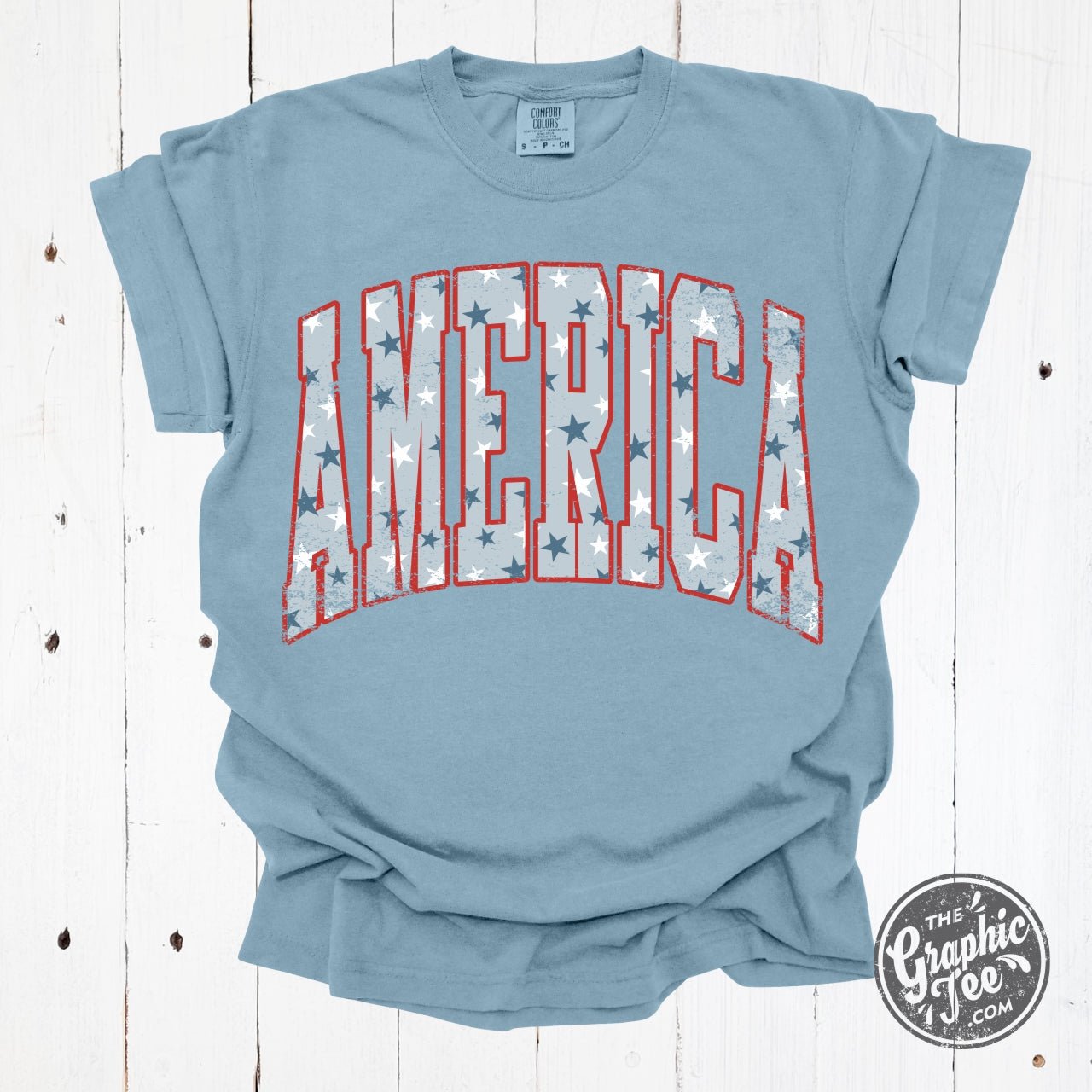 America Star Spangled Pigment Dyed Short Sleeve Tee