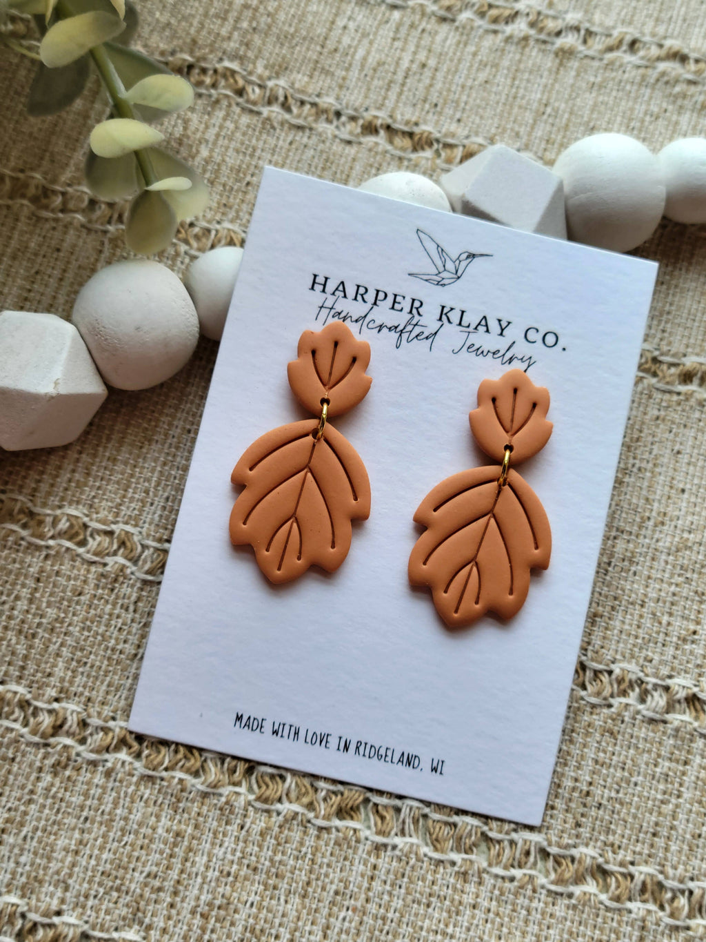 The Leaf Dangles - Polymer Clay Dangle Earrings
