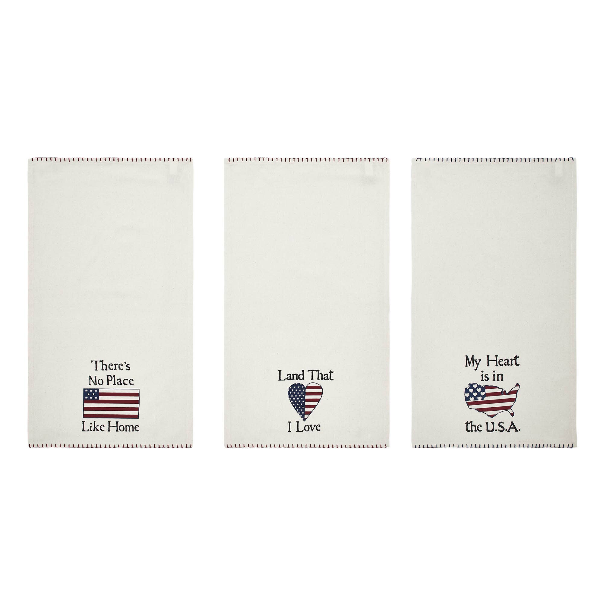 The Land That I Love Americana Tea Towel Set of 3 16x28