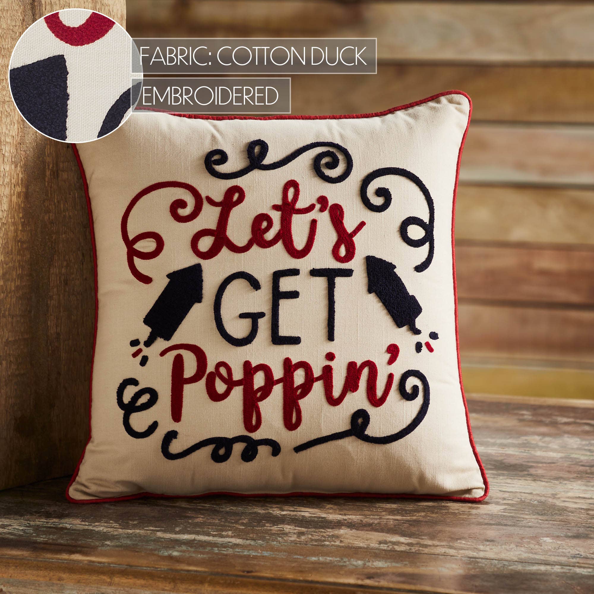 Let's Get Poppin 4th of July Pillow 18x18