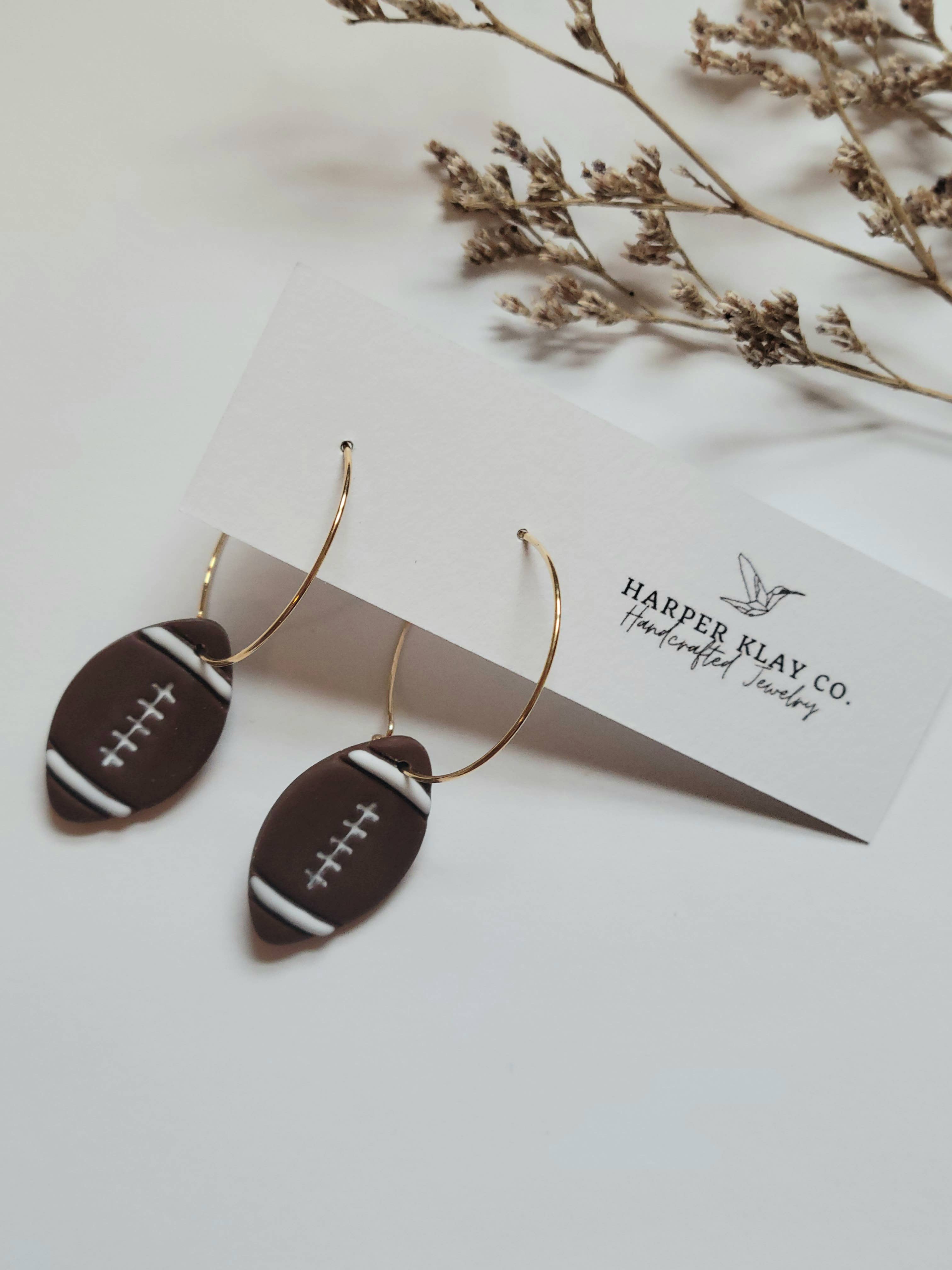 The Football Hoops- Fall Polymer Clay Earrings