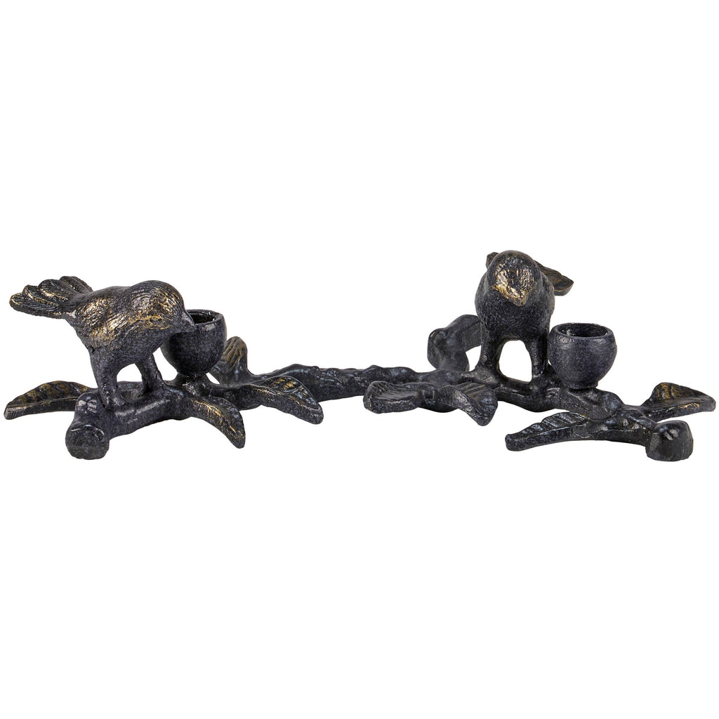 Birds On Limb Candle Holder