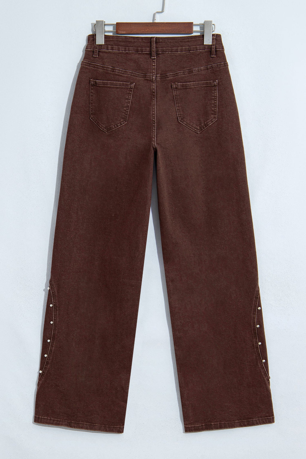 Dusk Blue Side Seam Rivet Detail Ankle Length Casual Jeans