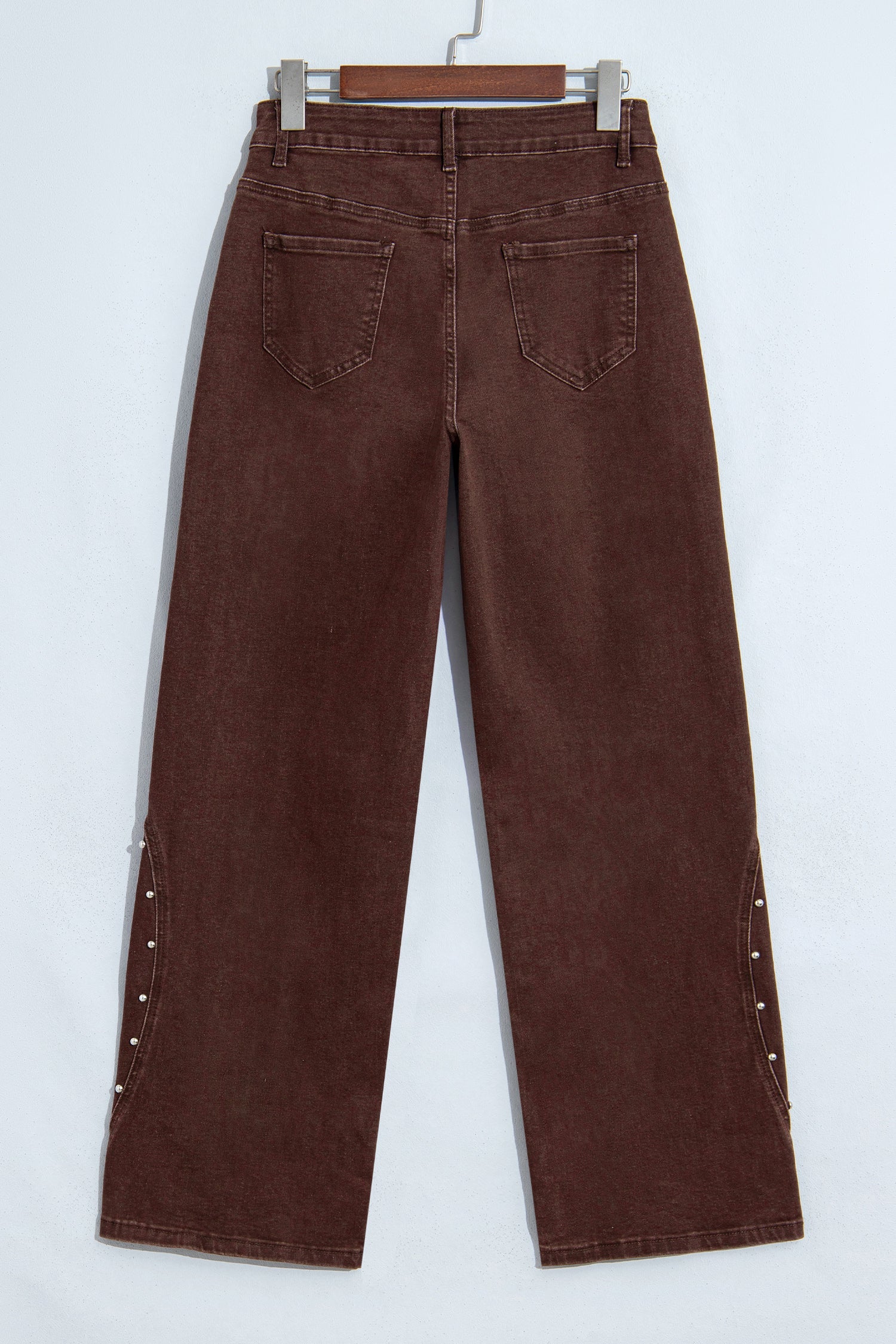 Dusk Blue Side Seam Rivet Detail Ankle Length Casual Jeans
