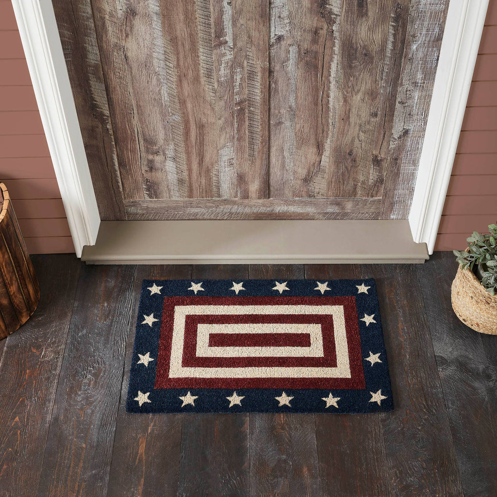 Americana Coir Entry Rug 20x30 Stars and Stripes