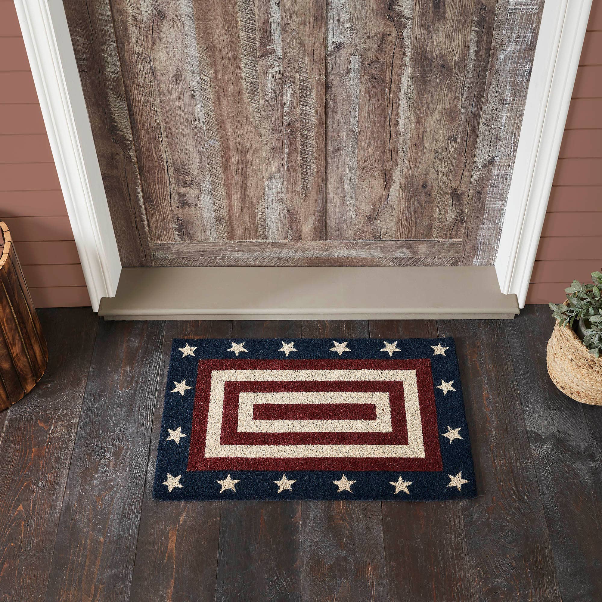 Americana Coir Entry Rug 20x30 Stars and Stripes