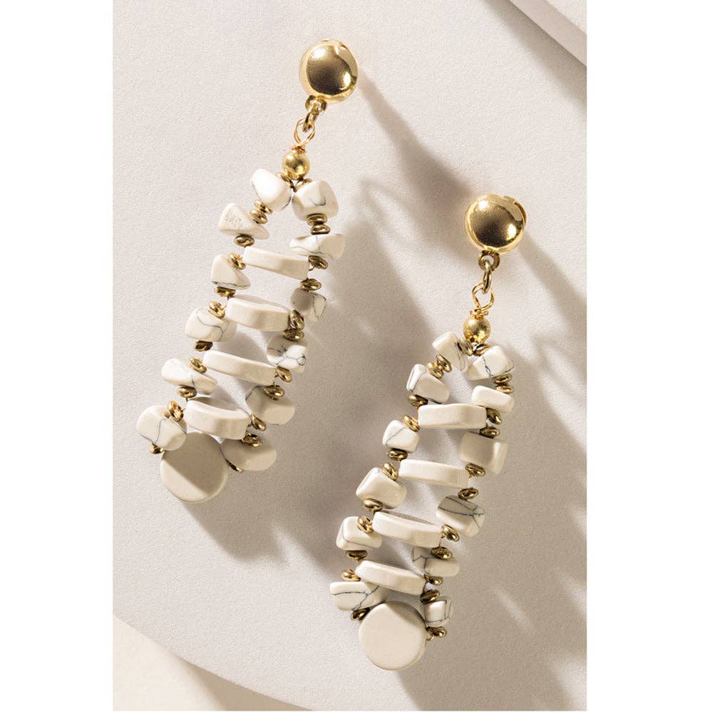 Seraphah Dimensional Earrings In White Myra Bag