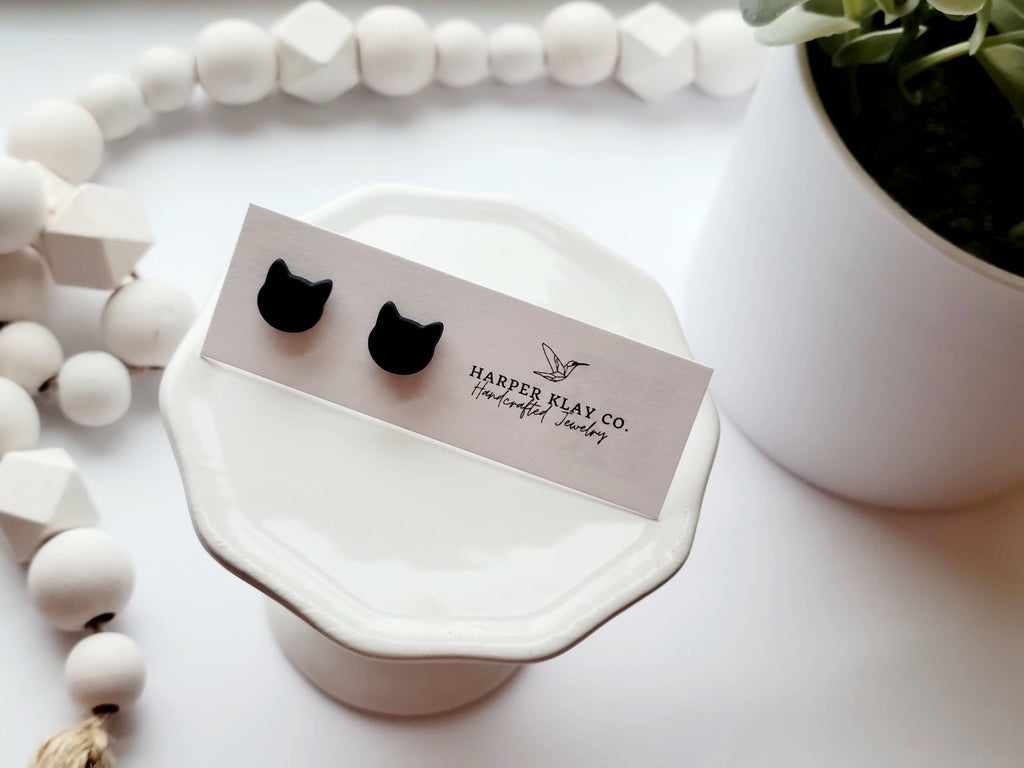 The Cat Studs-Halloween Polymer Clay Stud Earrings