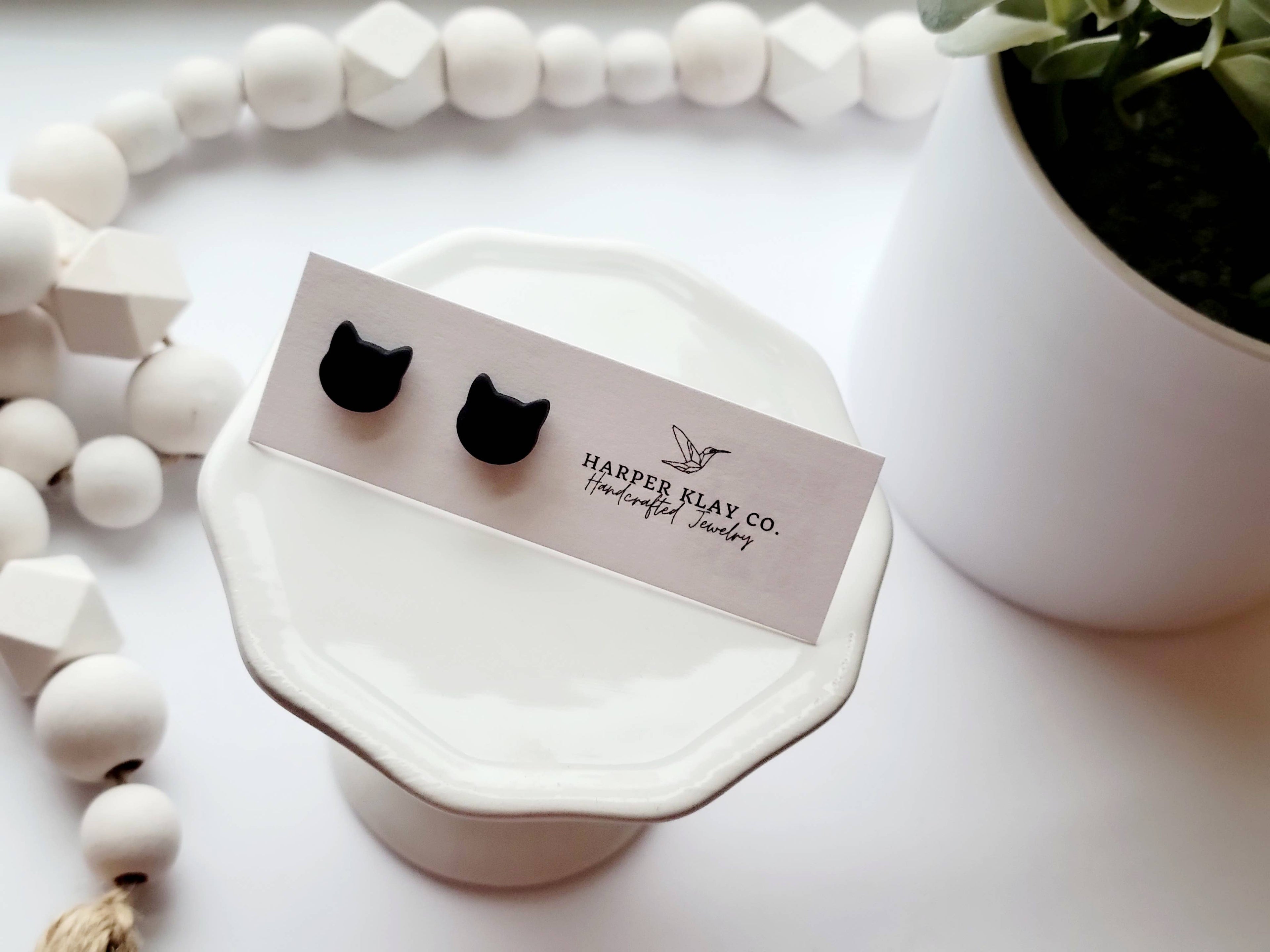 The Cat Studs-Halloween Polymer Clay Stud Earrings