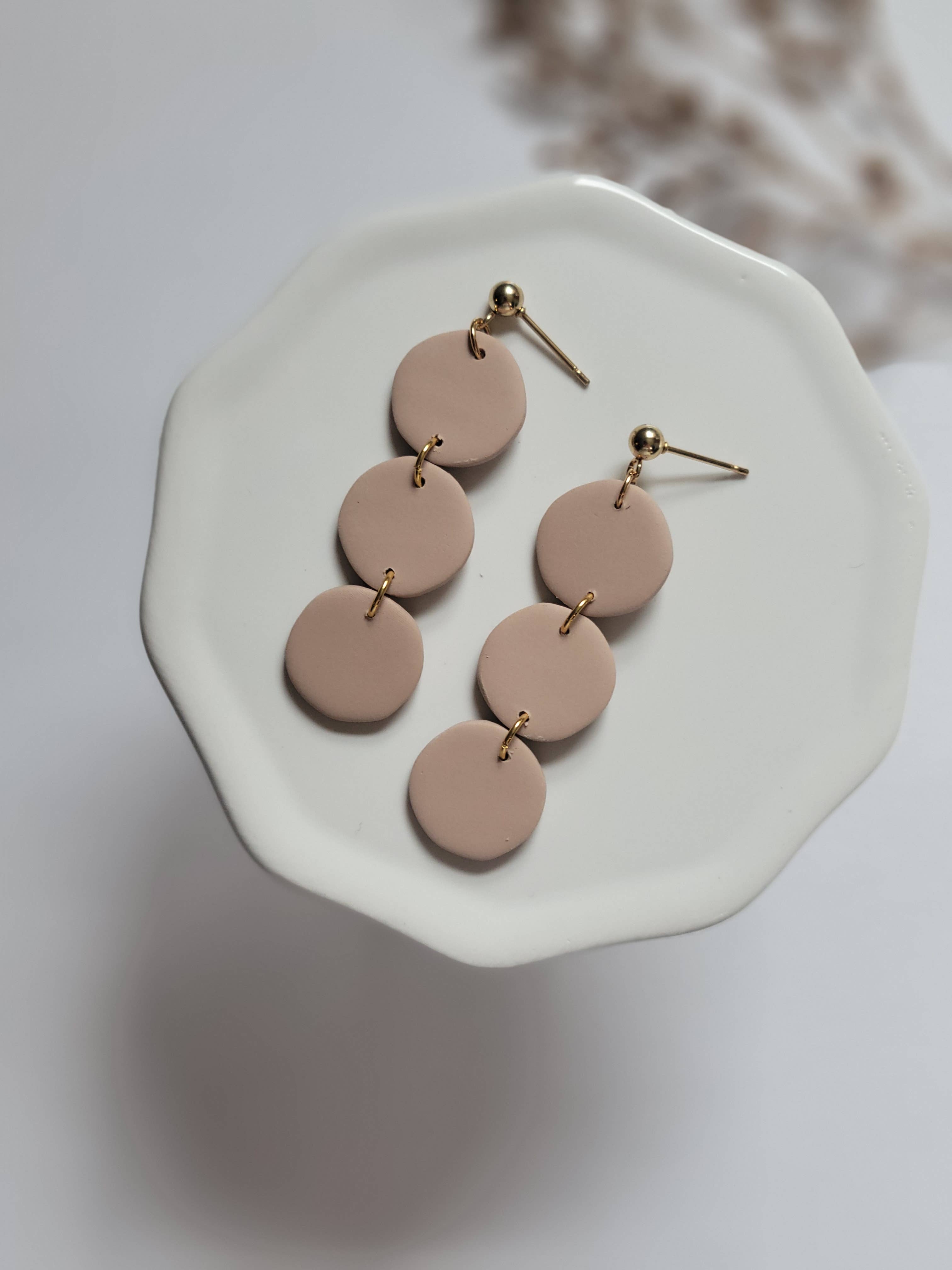 The Stacked Circles- Hypoallergenic Polymer Clay Earrings