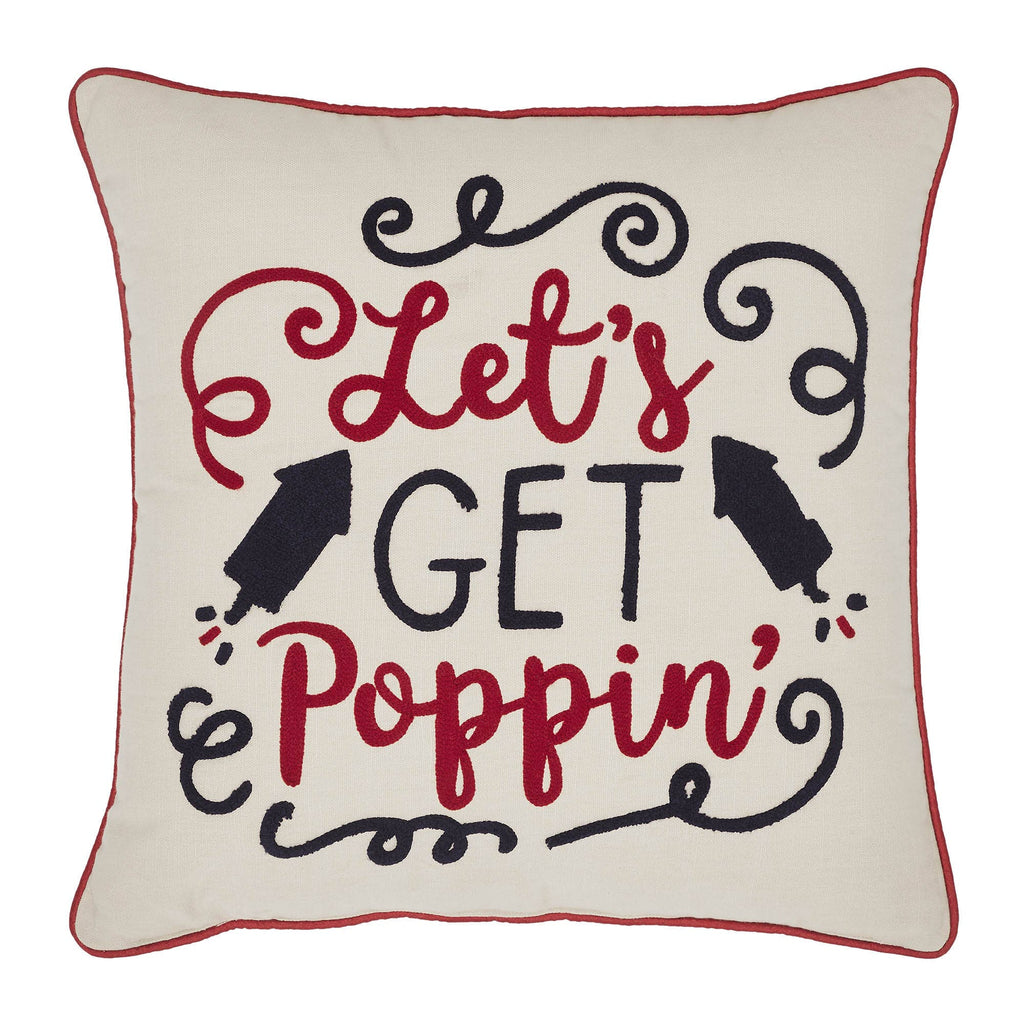 Let's Get Poppin 4th of July Pillow 18x18