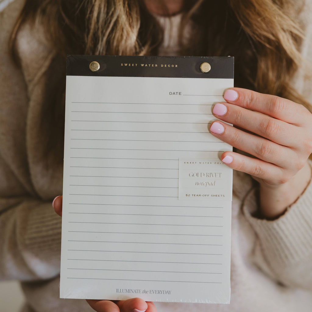 Gold Rivet Basic Notepad - Stationery & Gifts