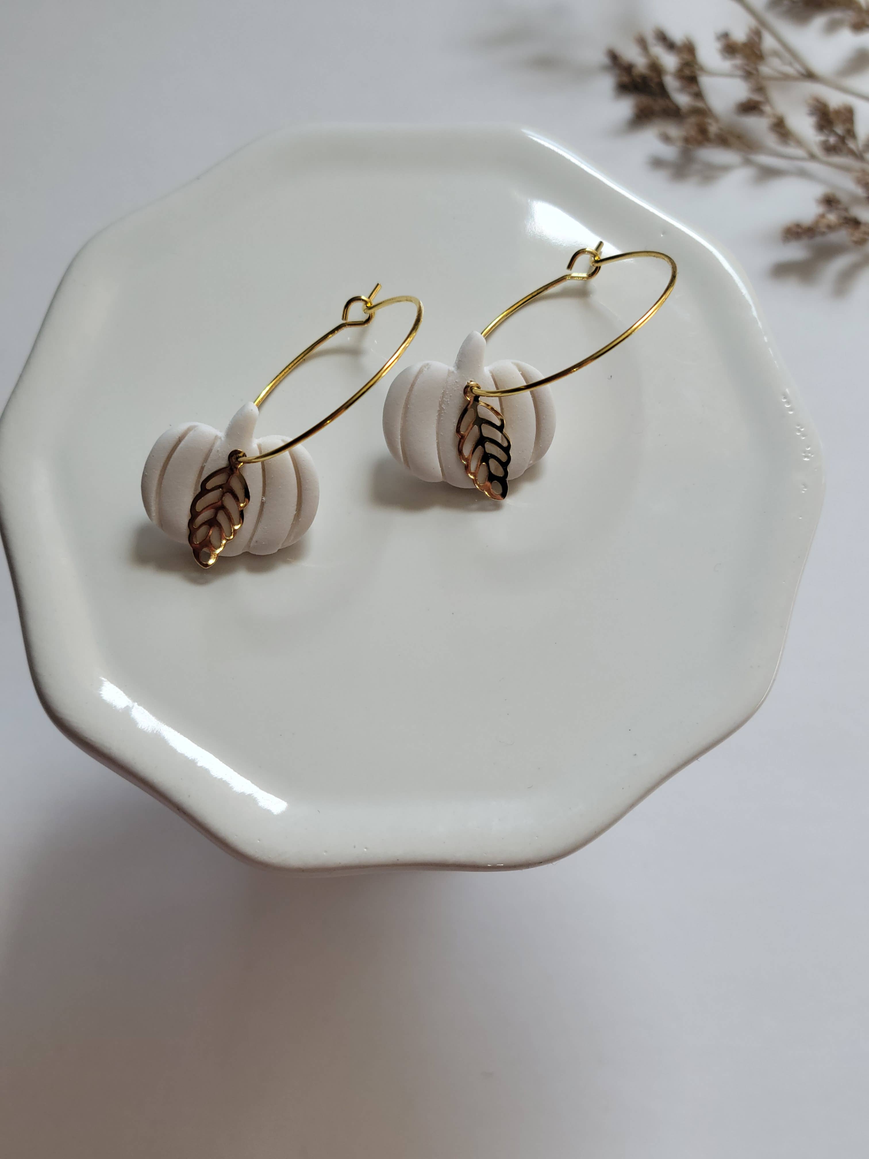 The Pumpkin Hoops - Fall Polymer Clay Earrings