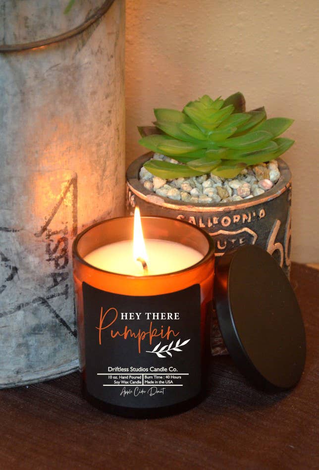 Hey There Pumpkin - Frosted Pumpkin Fall Candle - Soy Wax Candles
