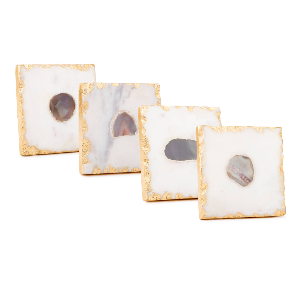 Bezrat Square Marble Coasters for Drinks