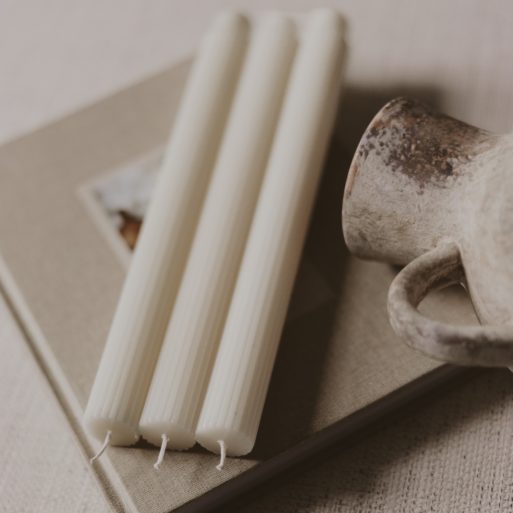 Fluted 10" Taper Candles, Set of 3