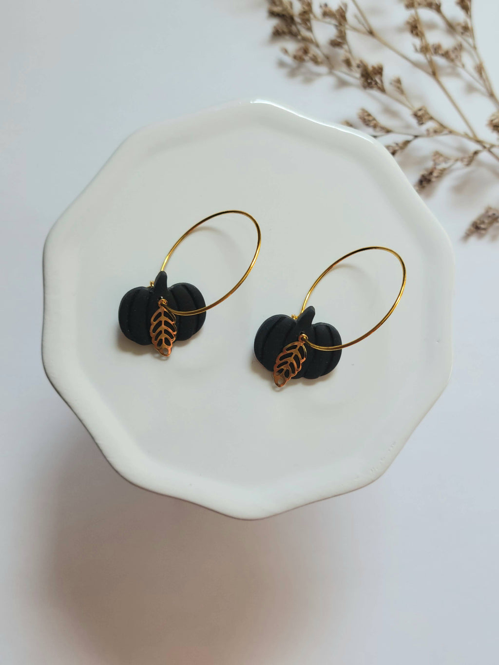 The Pumpkin Hoops - Fall Polymer Clay Earrings