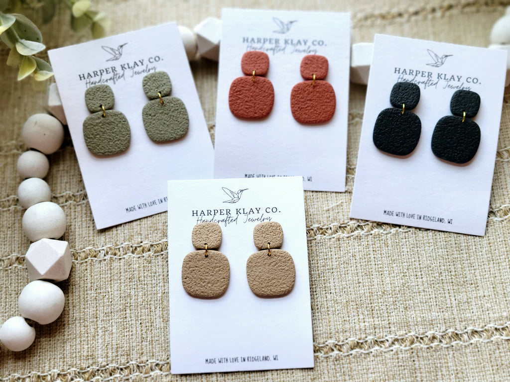 The Vivian Set- Polymer Clay Dangle Earrings