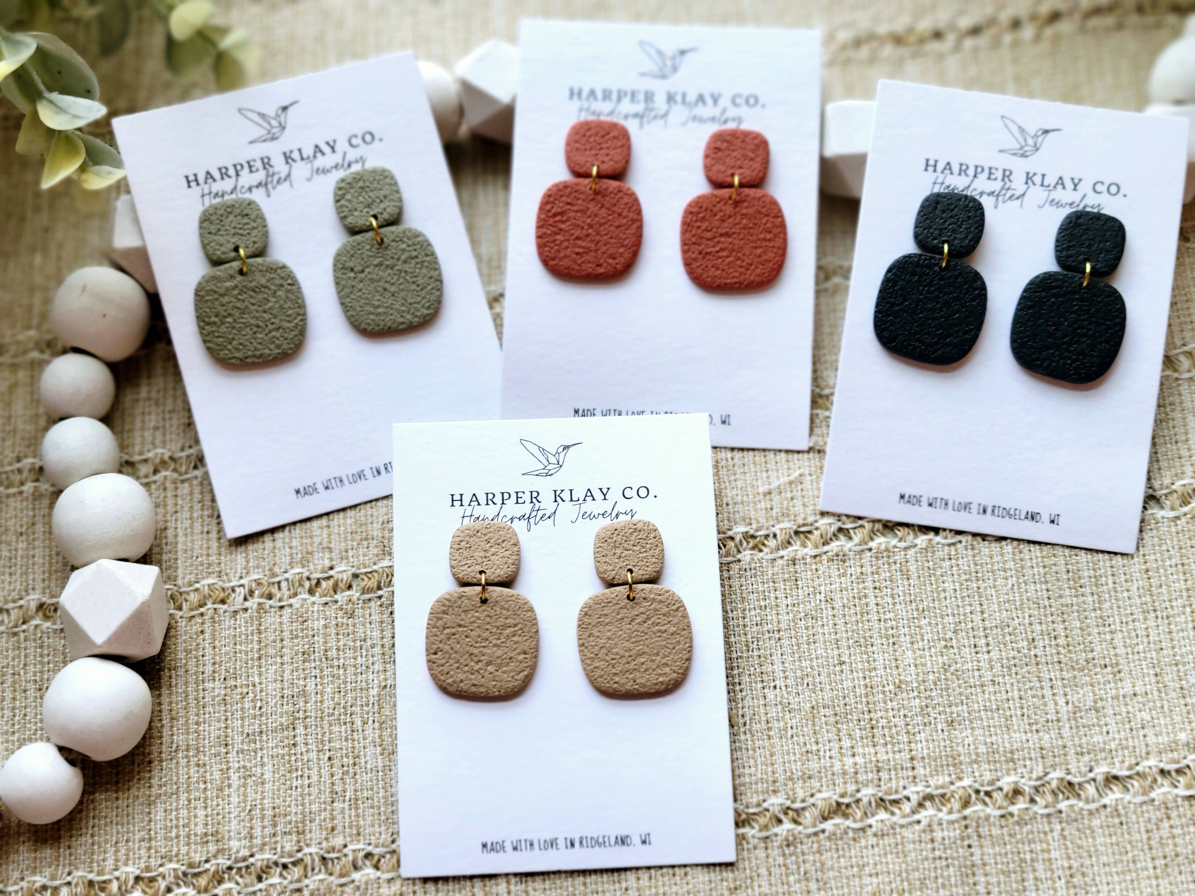The Vivian Set- Polymer Clay Dangle Earrings