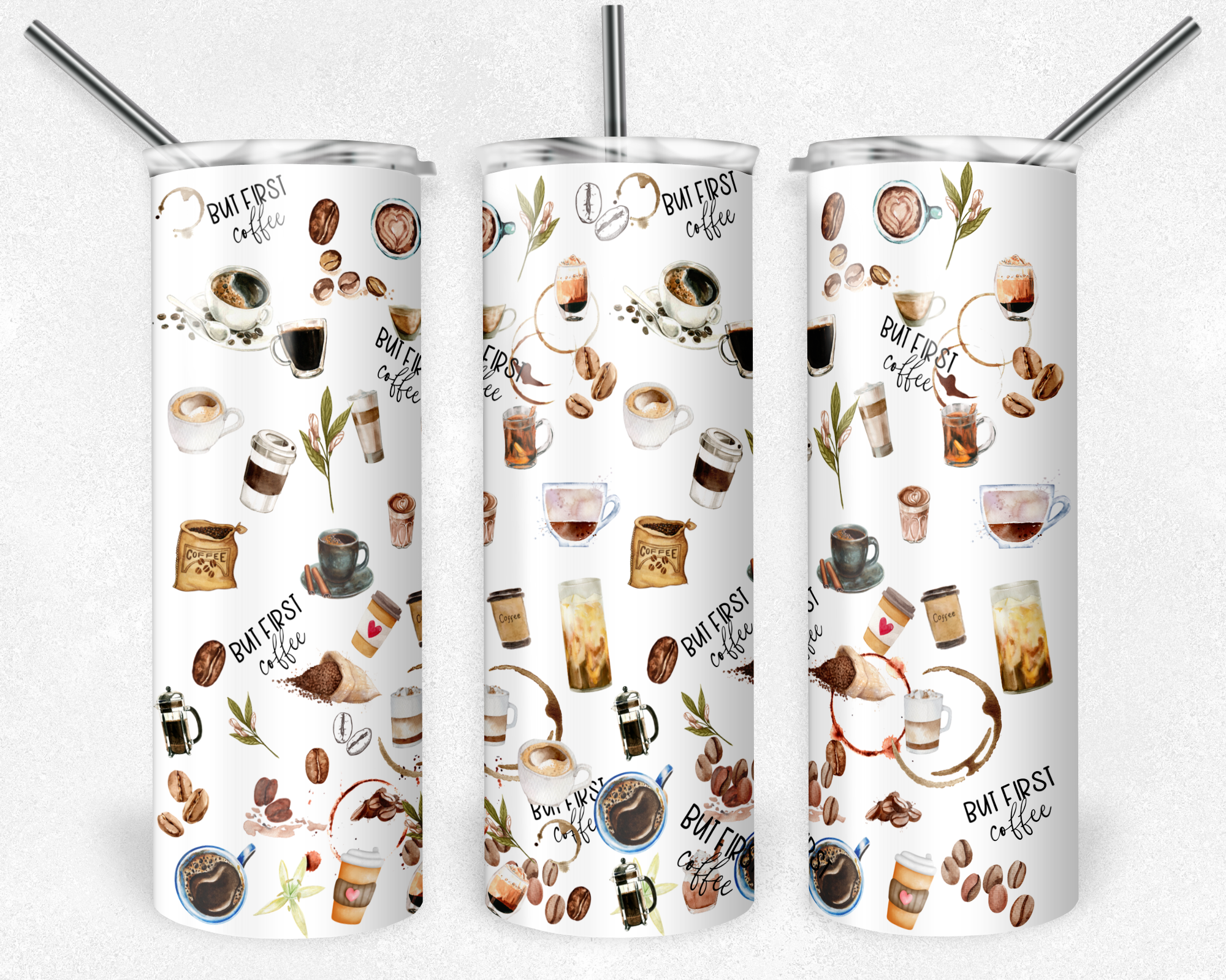 But First Coffee 20oz Skinny Tumbler