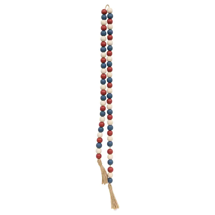 Red, White & Blue Bead Garland with Tassels