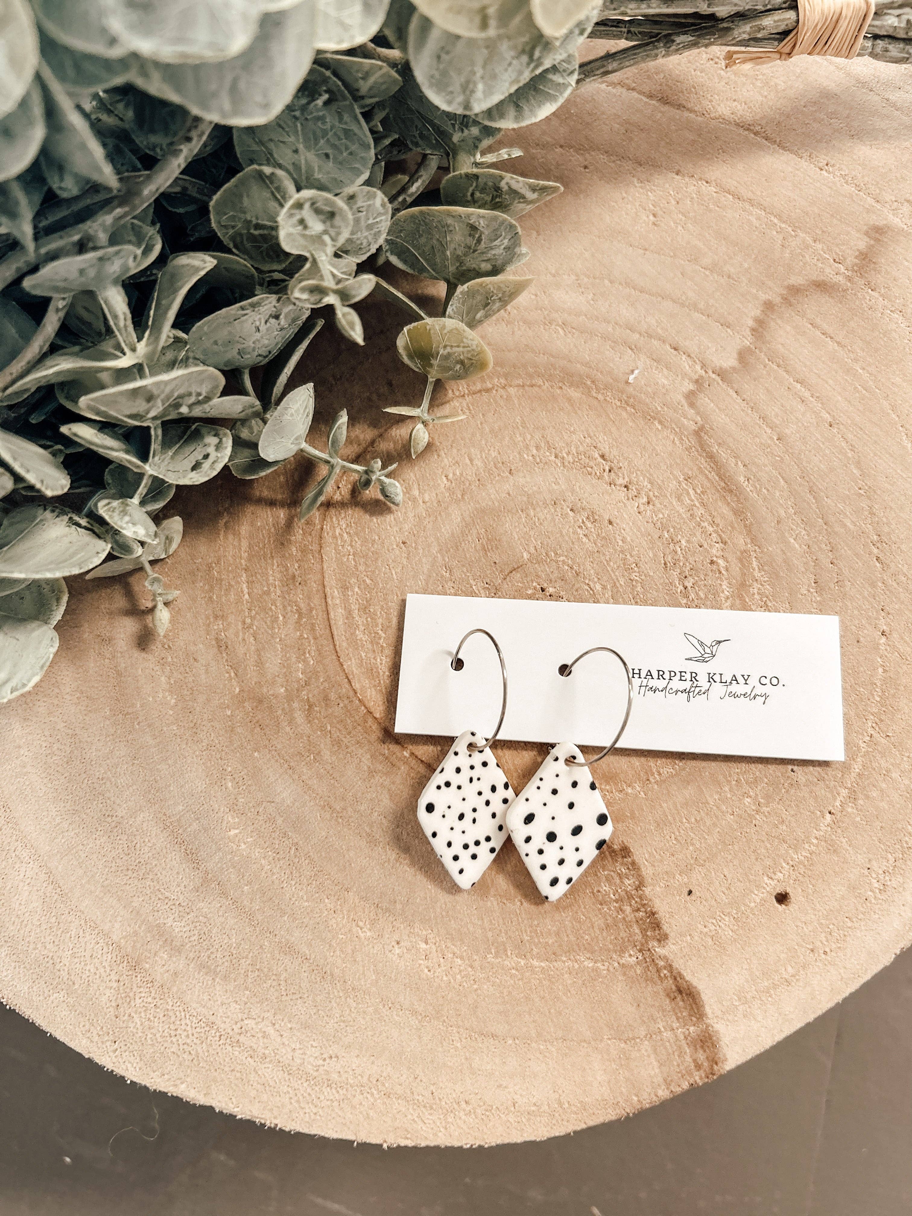 Simply Polka Dot Set- Polymer Clay Dangle Earrings