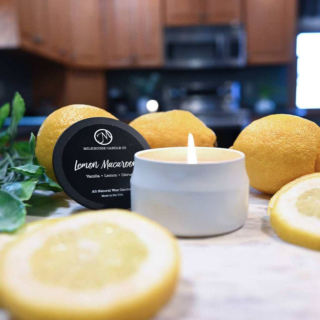3.75 oz Traveler Tin Candle: Lemon Macaroon