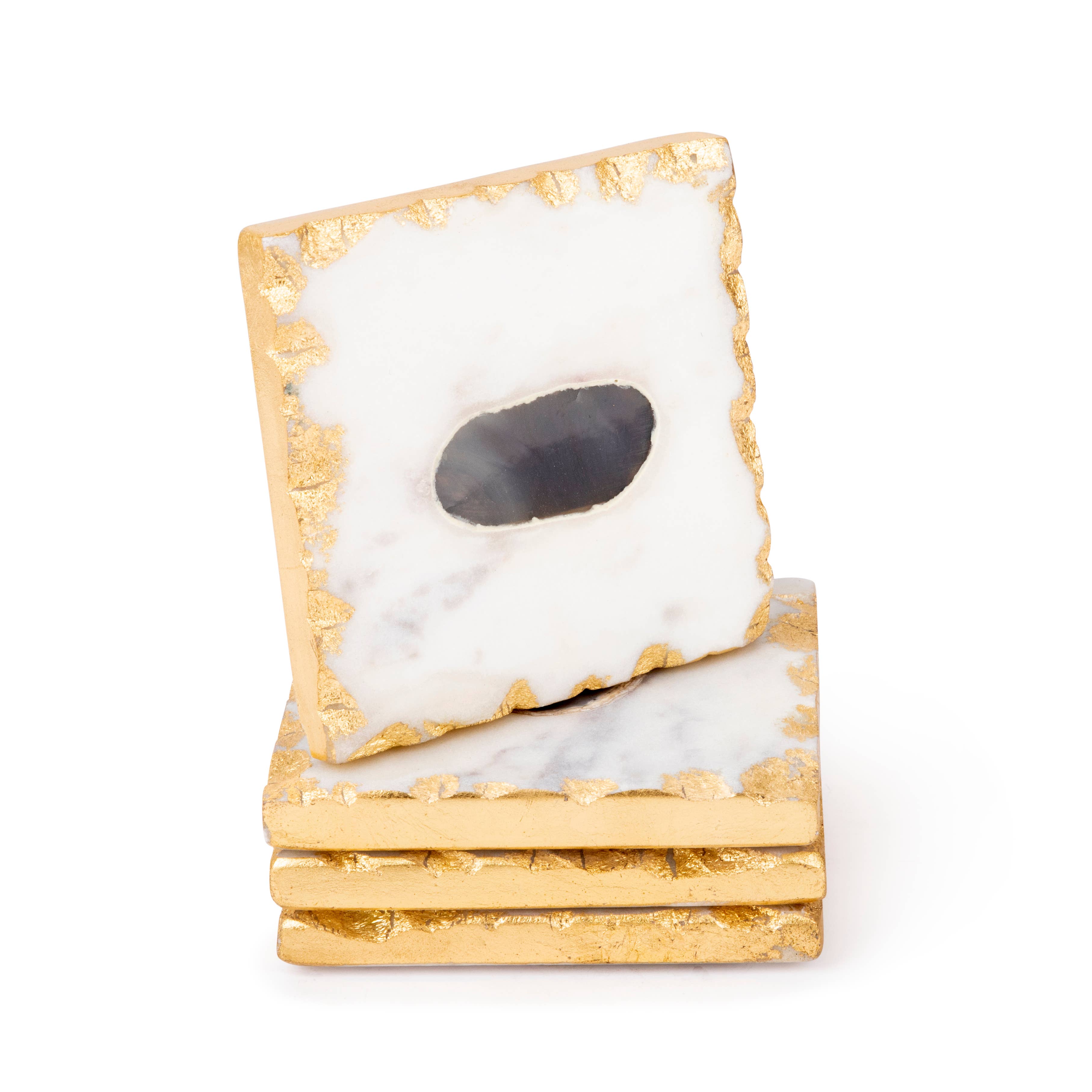Bezrat Square Marble Coasters for Drinks