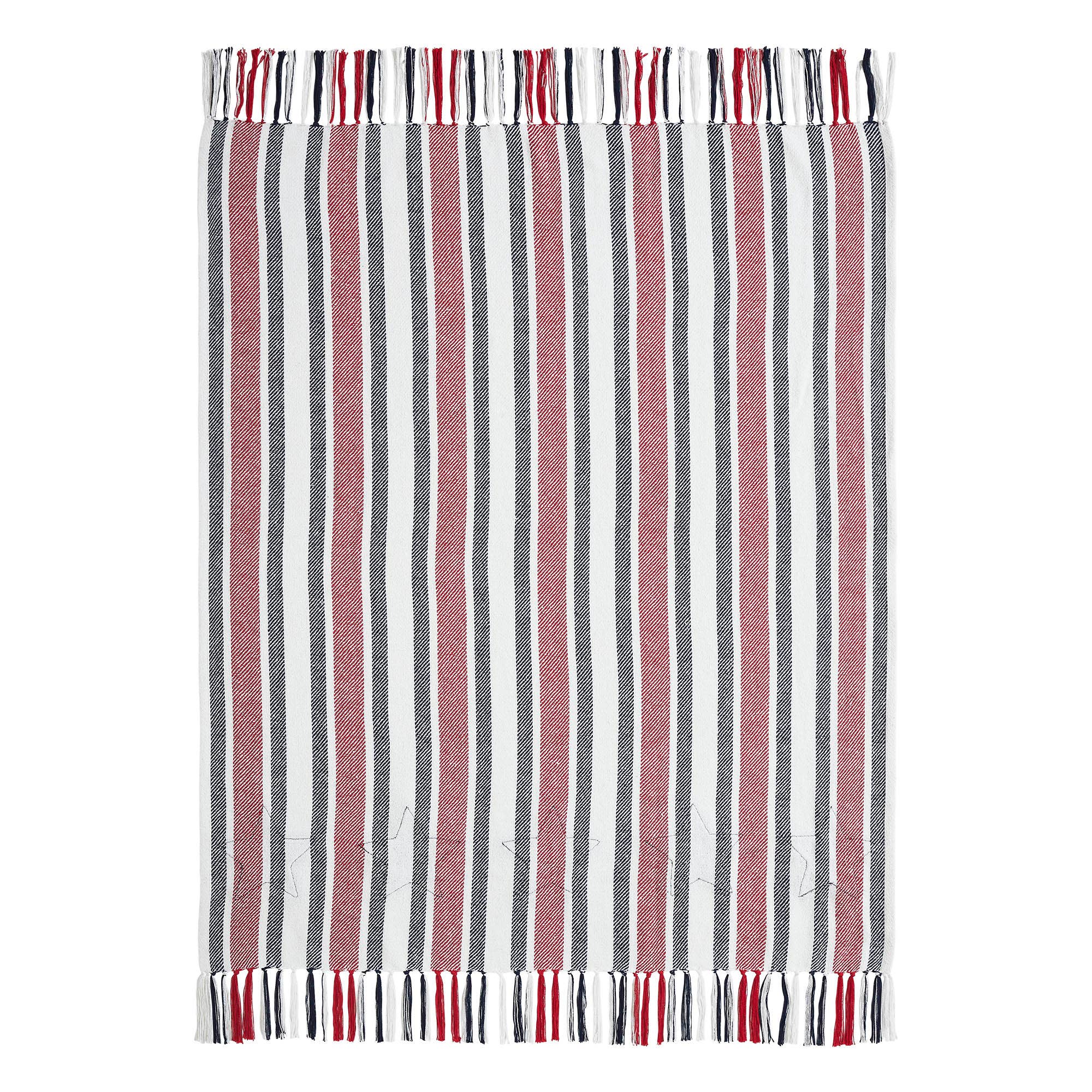 Americana Red White Blue Stripe Throw Blanket 50x60