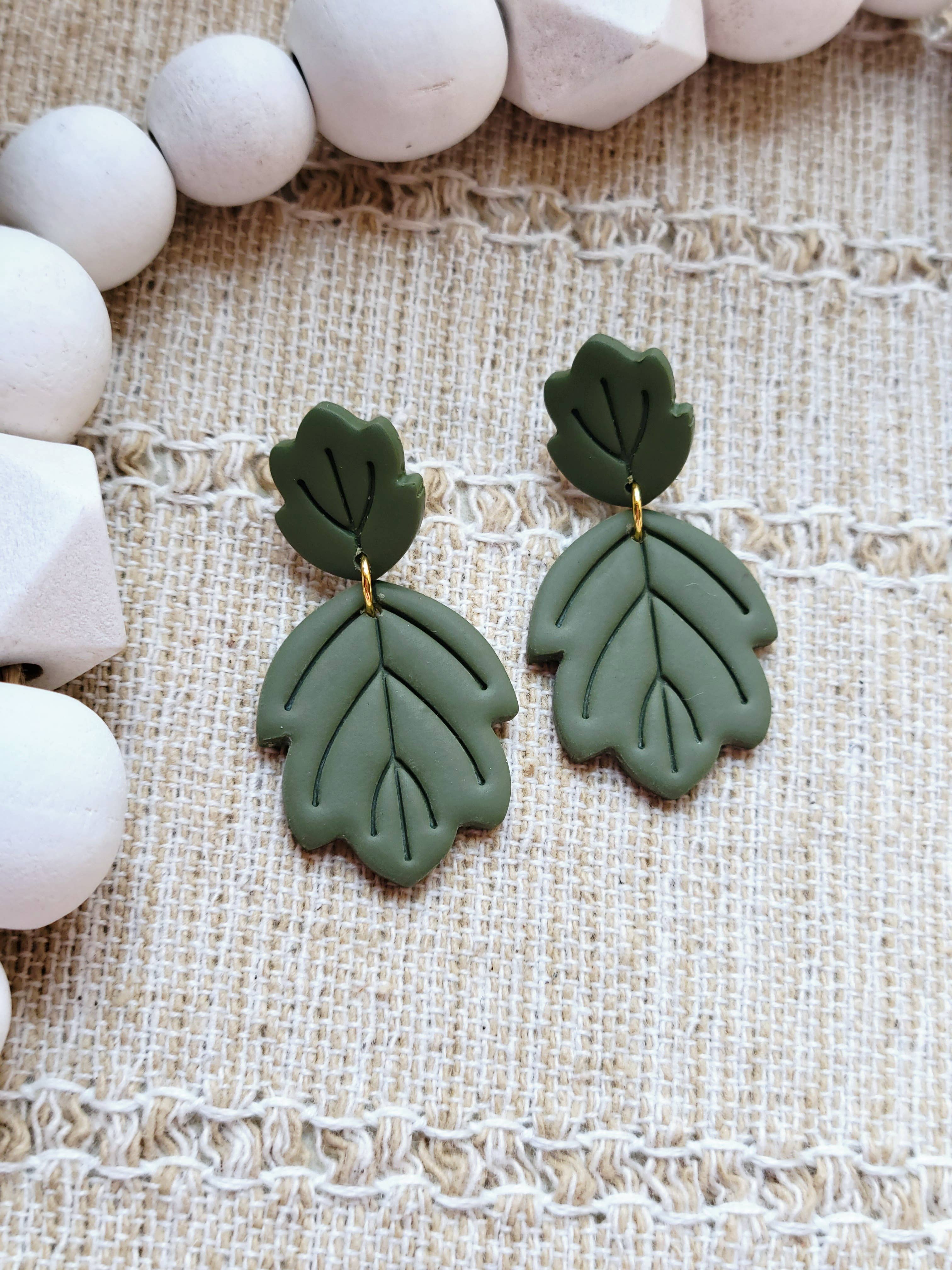 The Leaf Dangles - Polymer Clay Dangle Earrings