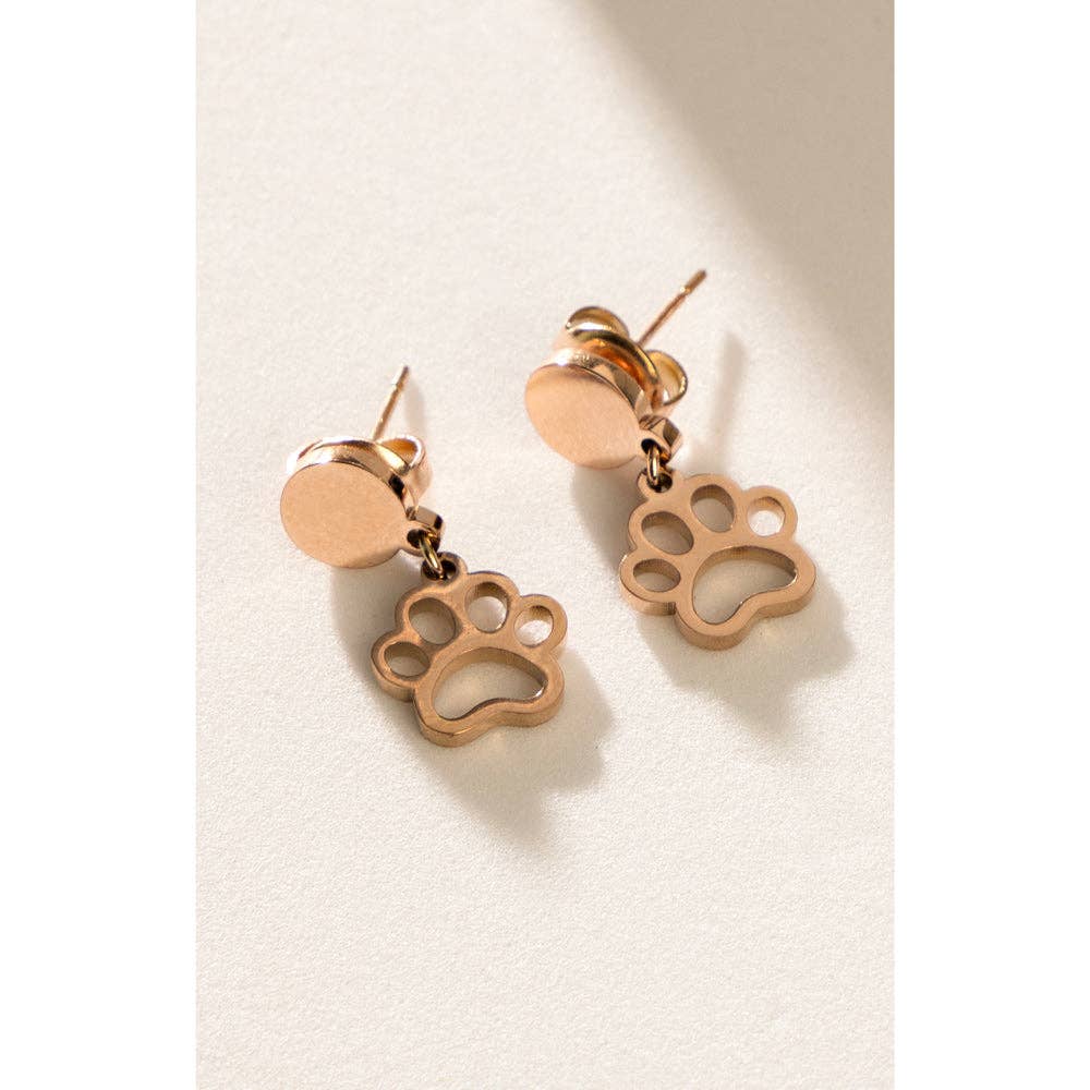 Amore d'Janet Paw Print Earrings In Peach Myra Bag