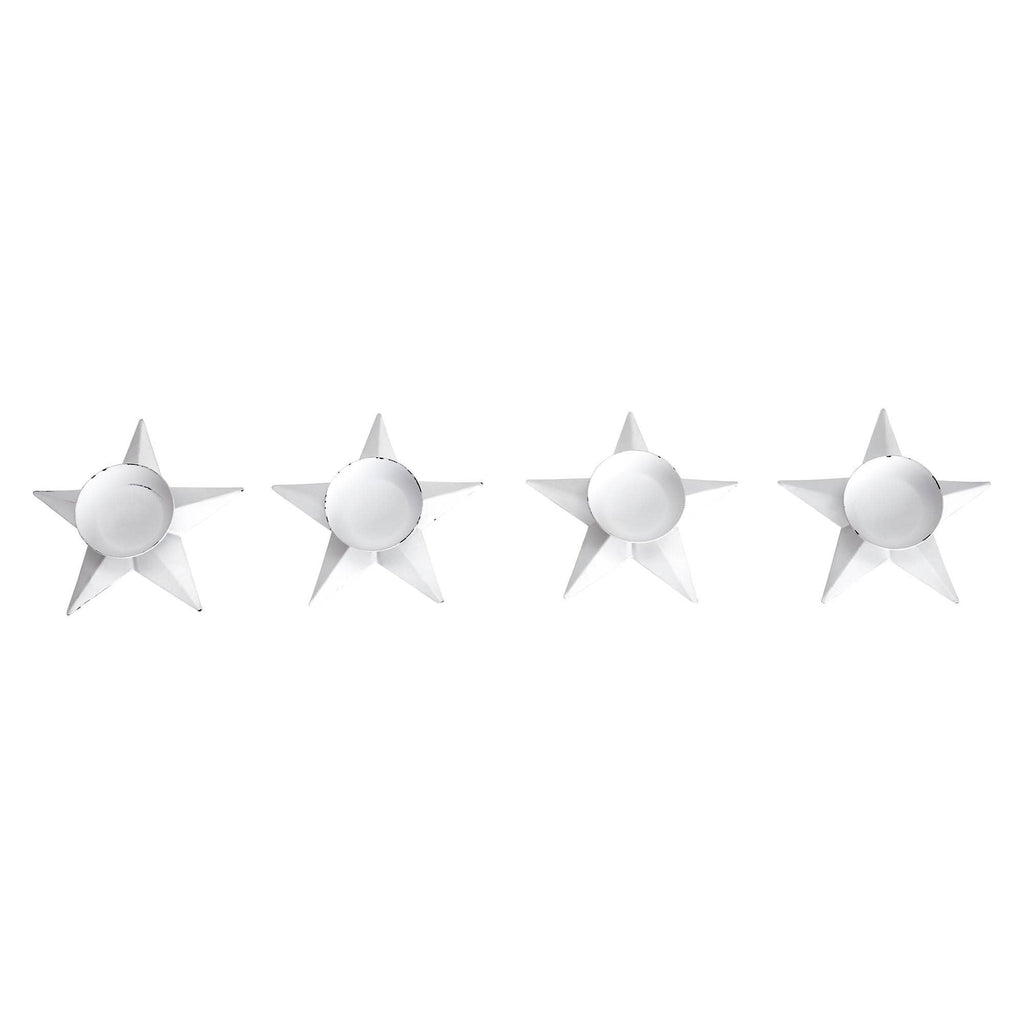 Tealight Holder Star Antique White 1.5x5x5