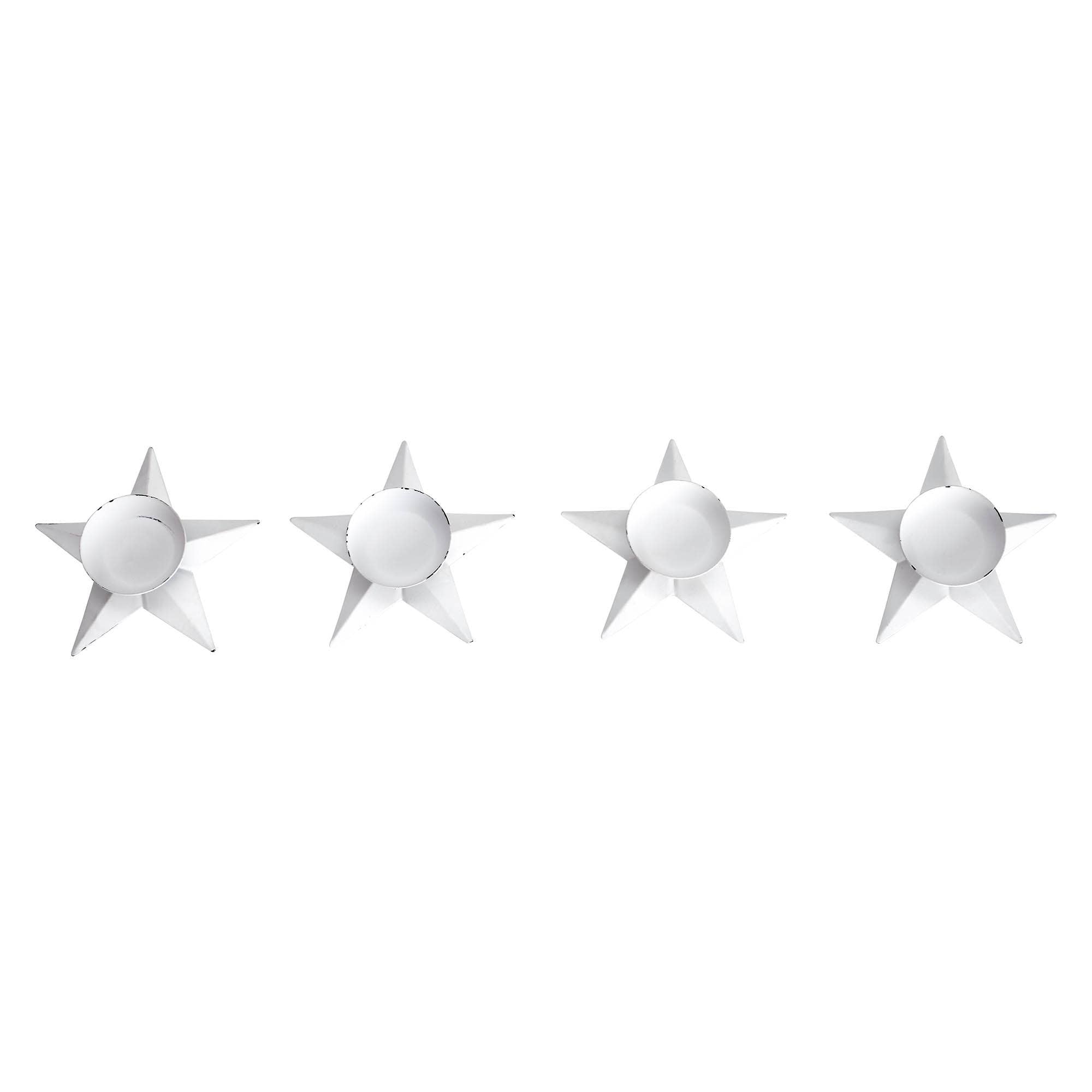 Tealight Holder Star Antique White 1.5x5x5