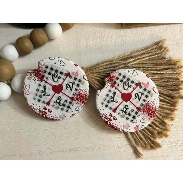 Love Valentine's Ceramic Car Coaster