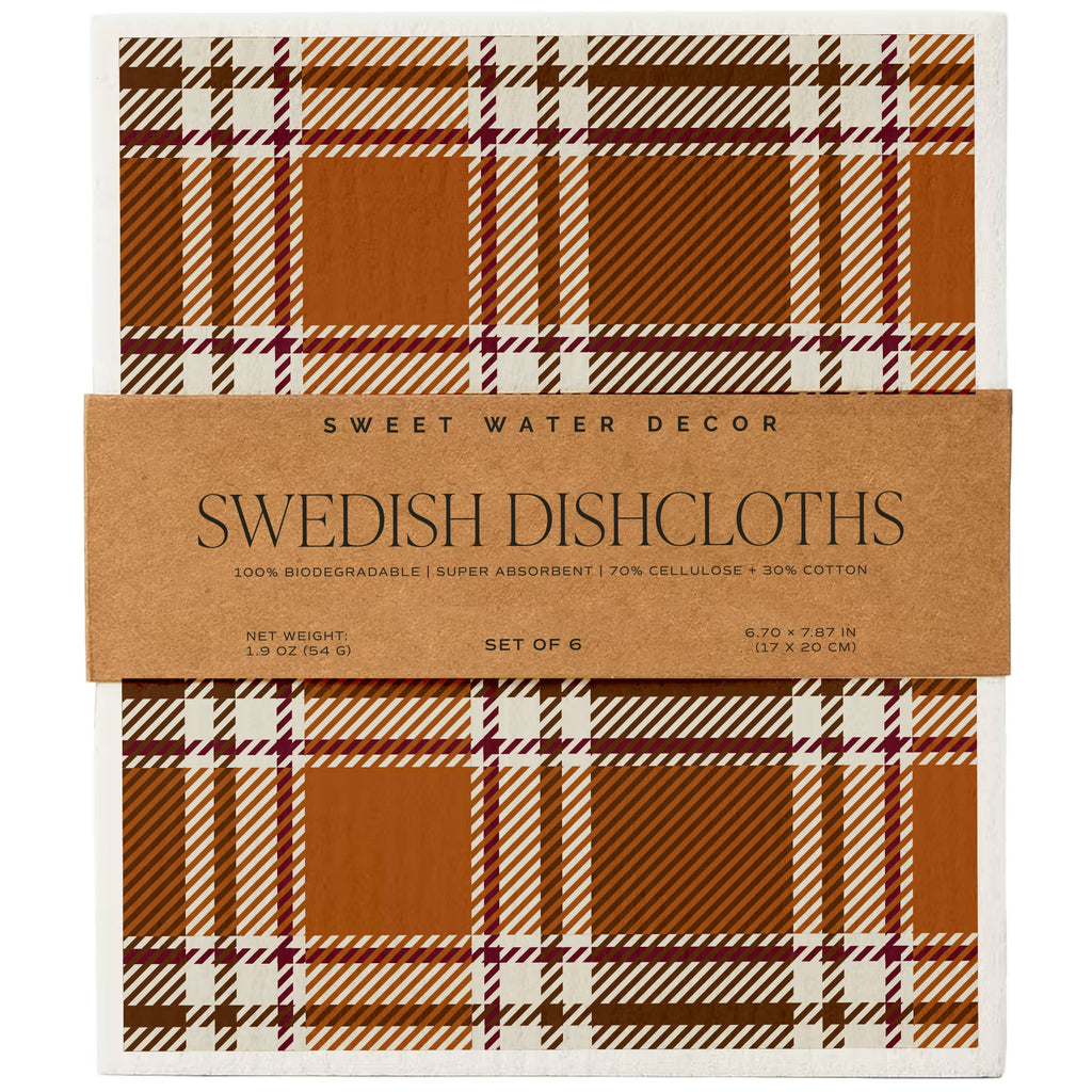 *NEW* Fall Pattern Swedish Dishcloths, Set of 6 - Fall Kitchen