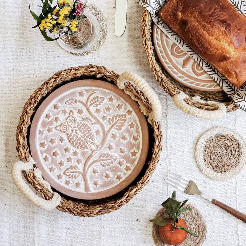 Handmade Bread Warmer & Wicker Basket - Owl Round