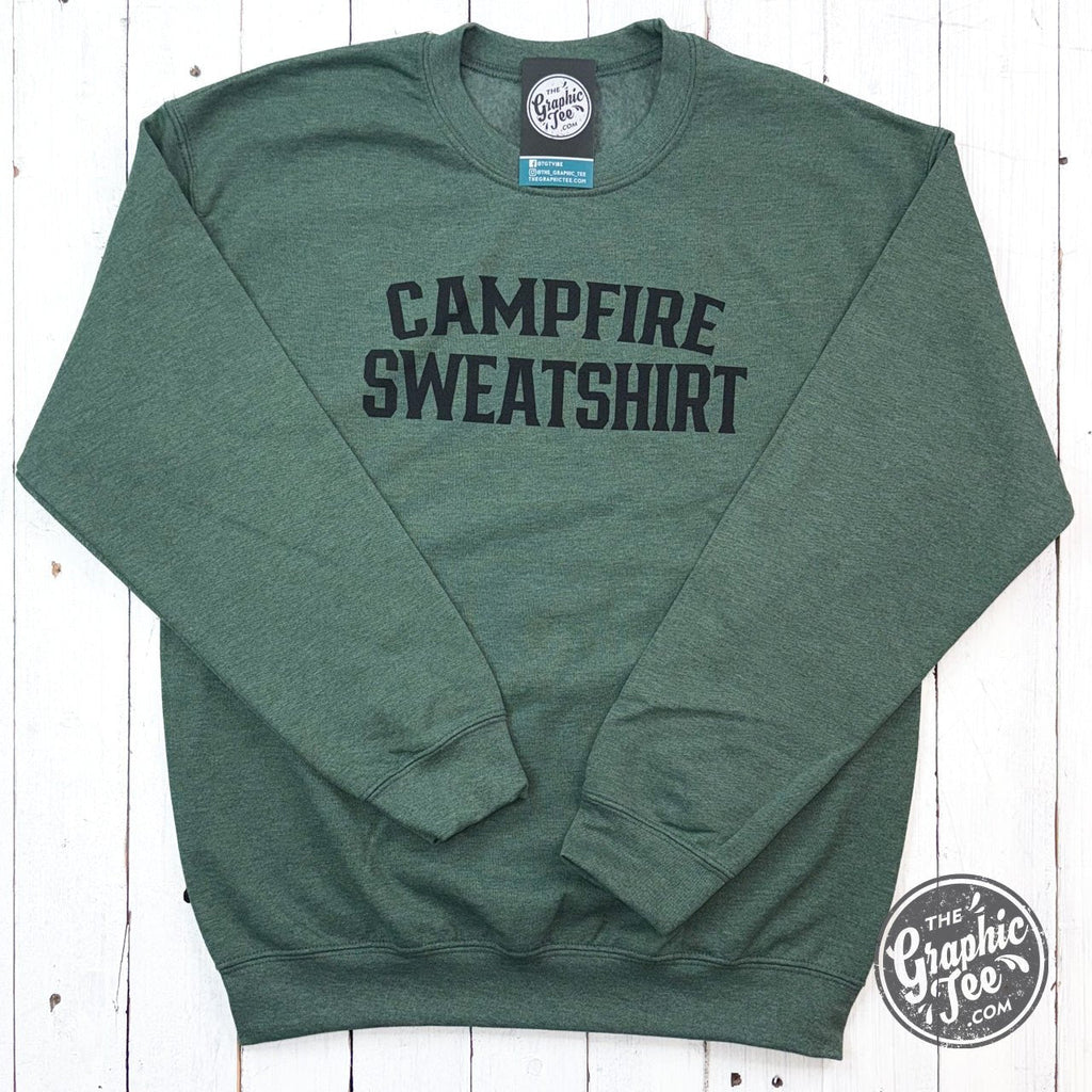Campfire Sweatshirt Heather Sport Dark Green Crewneck Sweatshirt