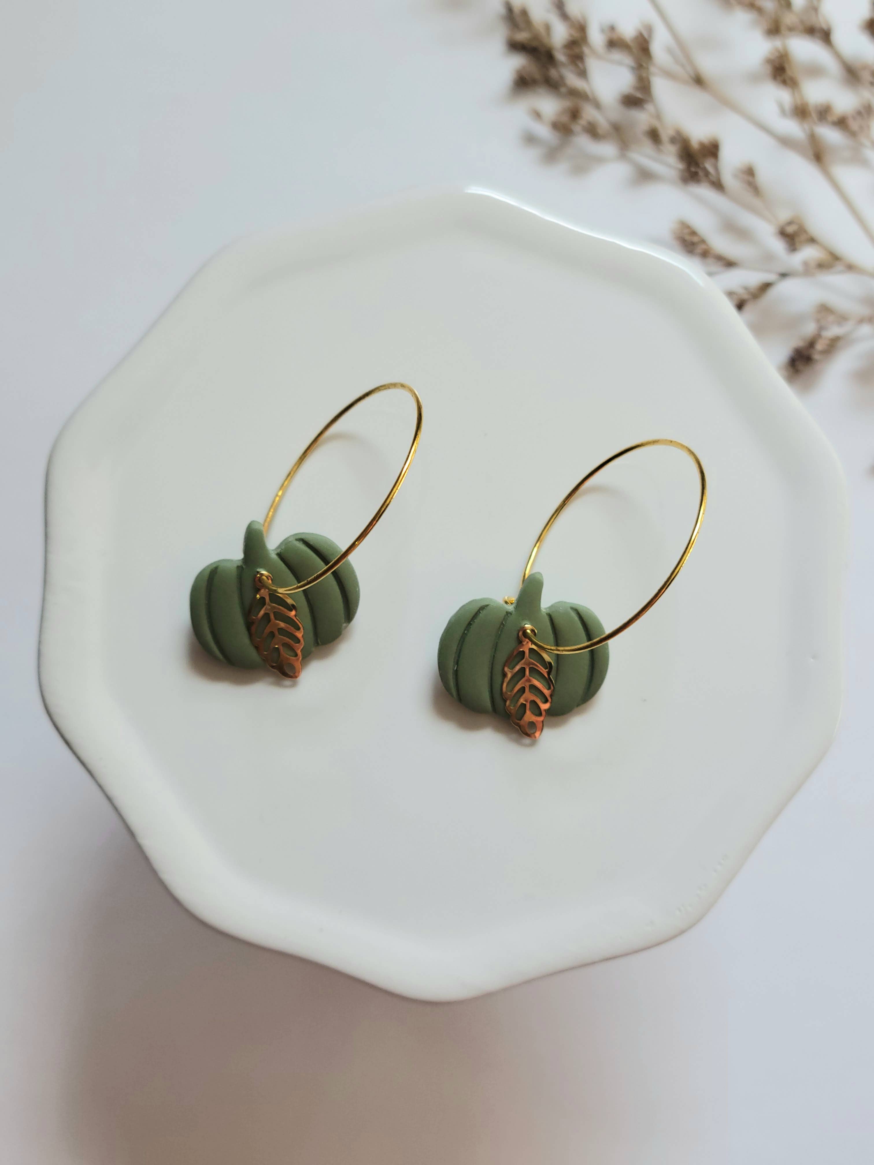 The Pumpkin Hoops - Fall Polymer Clay Earrings