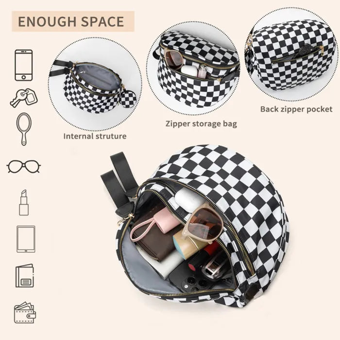 Nylon Waterproof Multi-Compartment Crossbody Bag