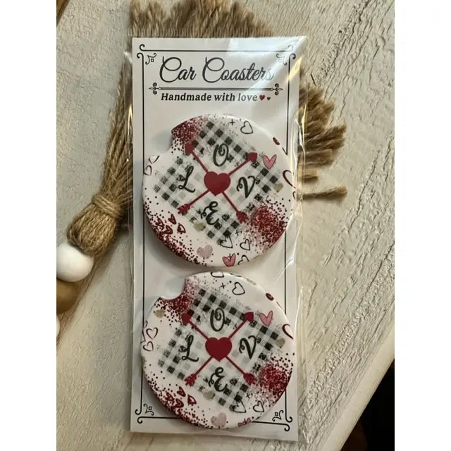 Love Valentine's Ceramic Car Coaster