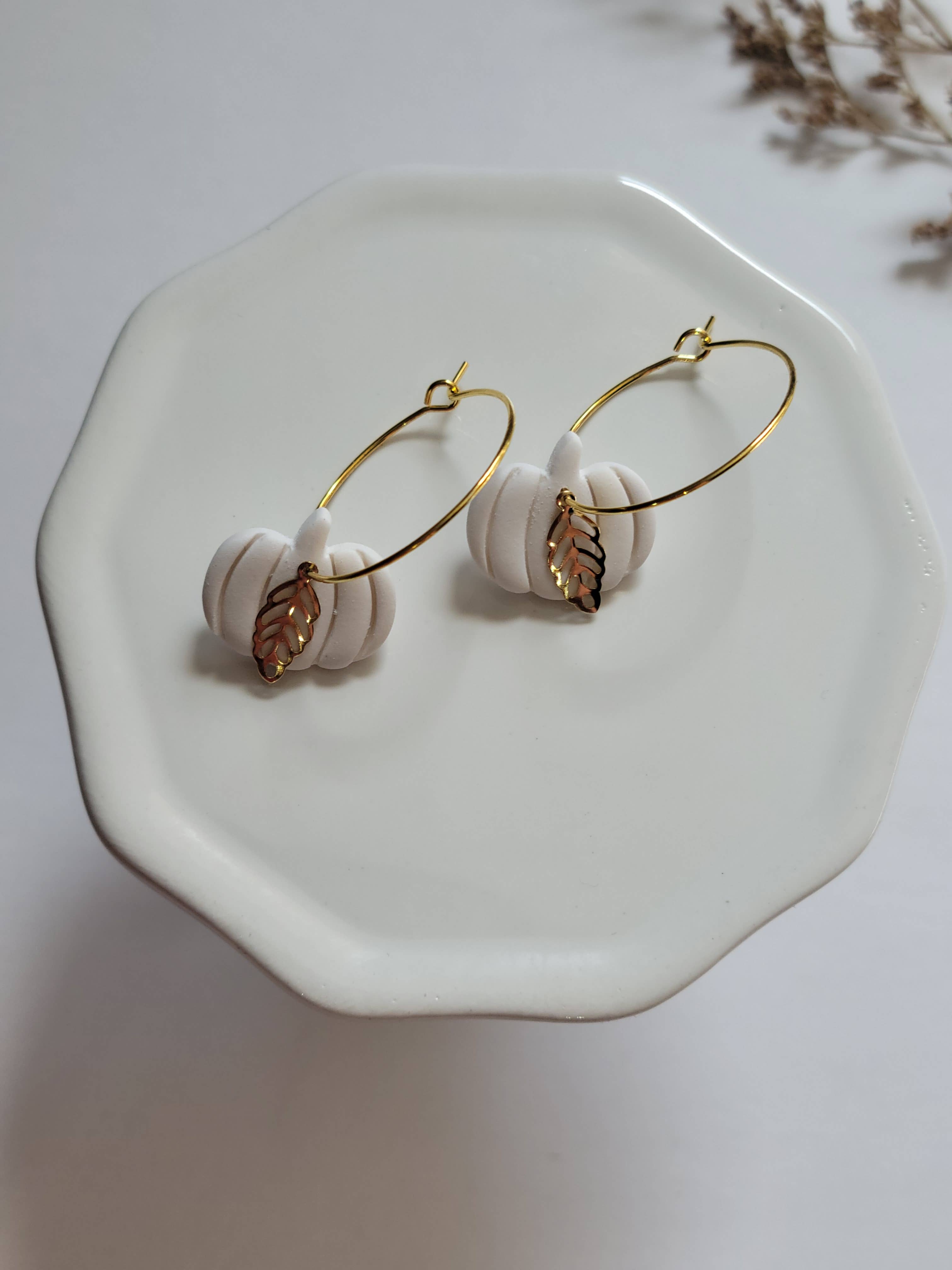 The Pumpkin Hoops - Fall Polymer Clay Earrings