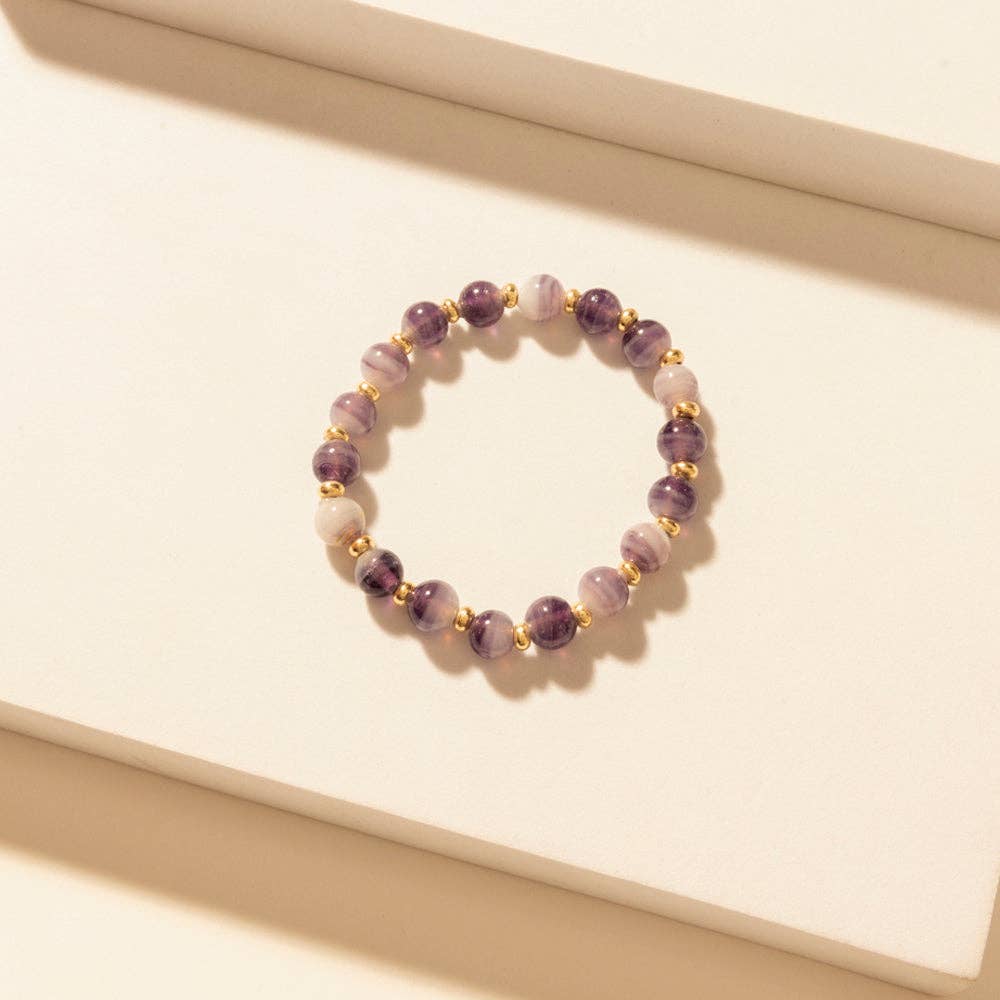 Amethyst Trail Stack Bracelet in Desert Orchid Myra Bag