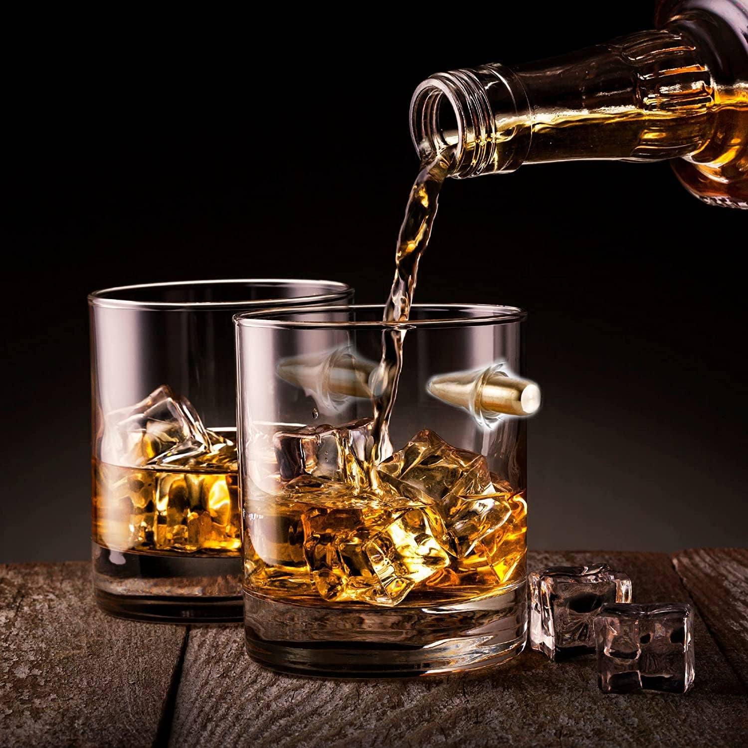 Unique Bullet Whiskey Glass Cool Drinking Glasses 12 oz