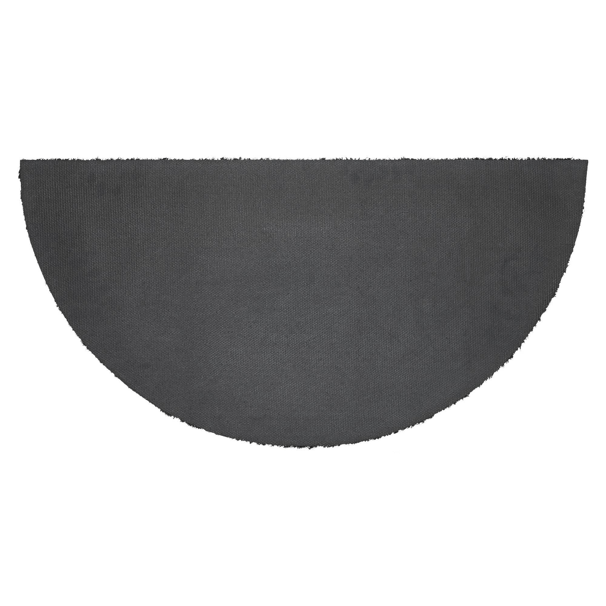 Welcome To Our Home Black Tan Coir Rug Half Circle 16.5x33