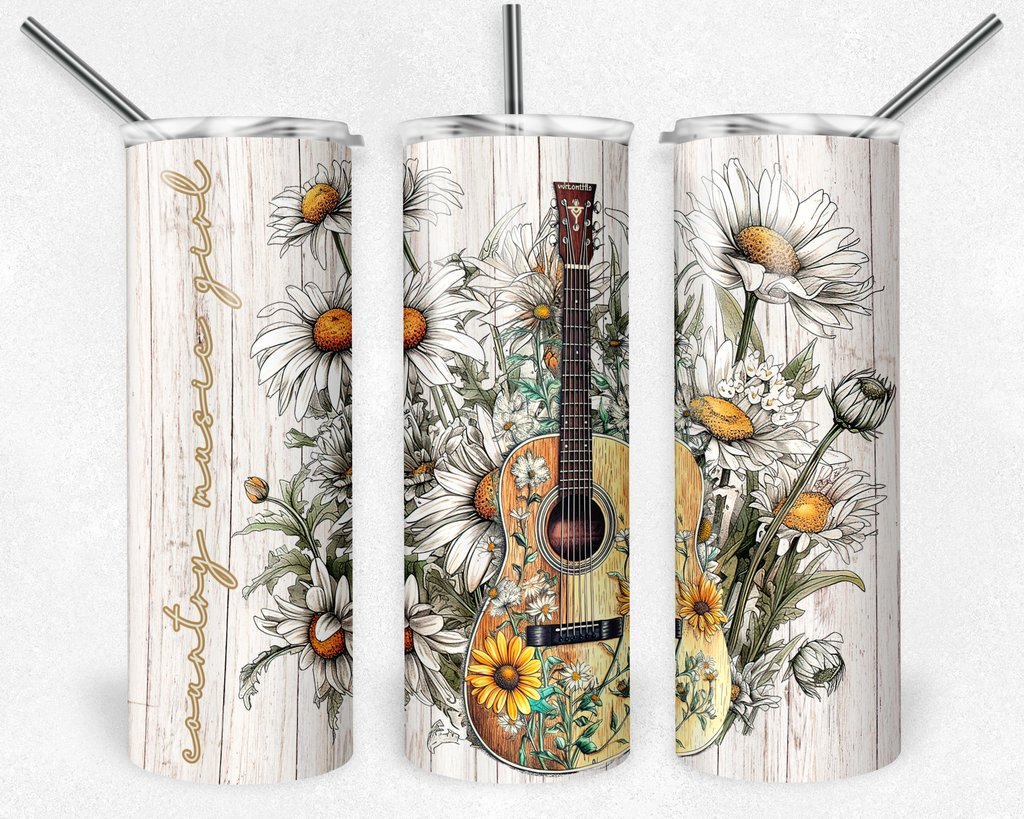 Country Music Girl - Western 20oz Skinny Tumbler