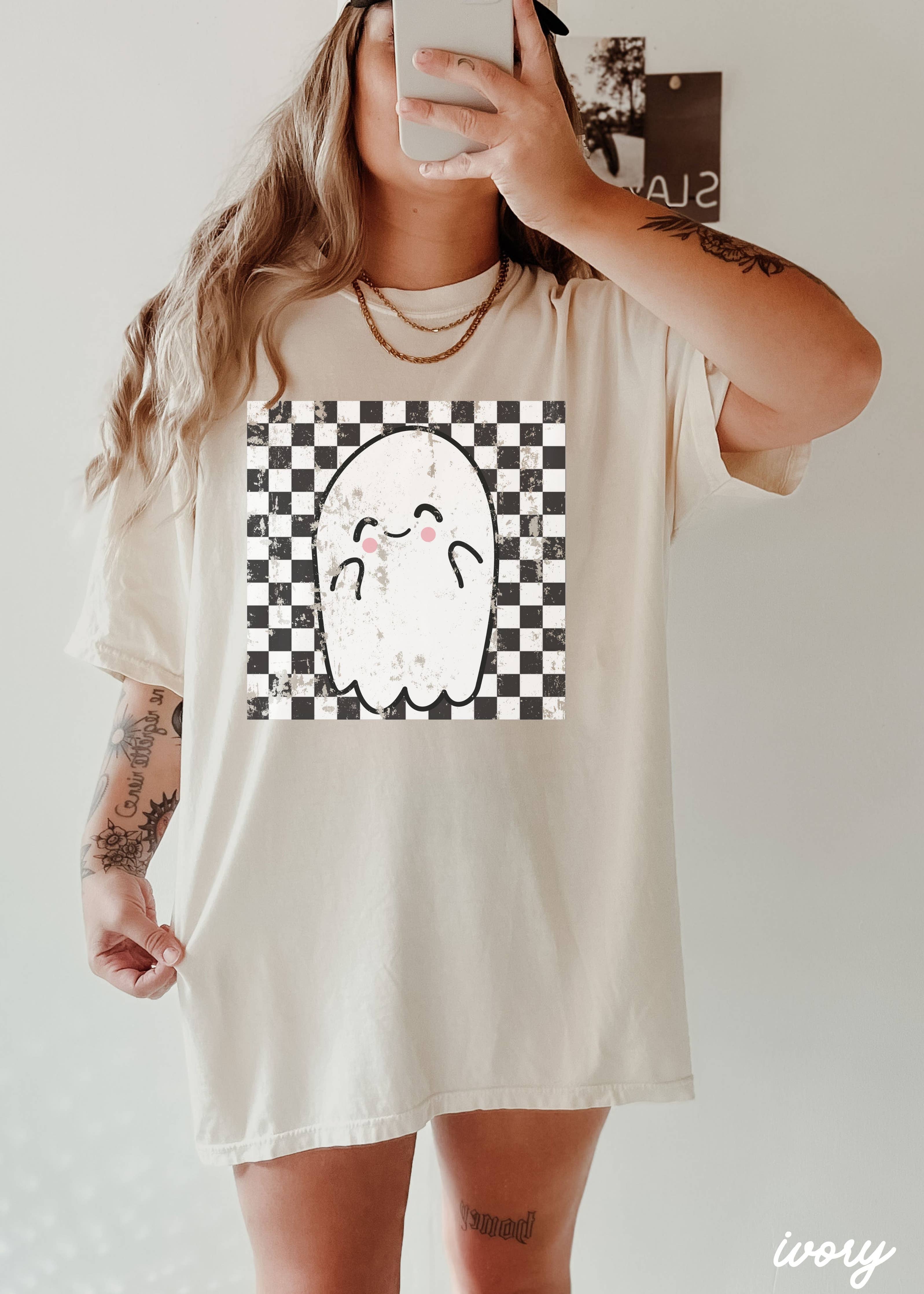 Checkered Ghost Graphic Tee