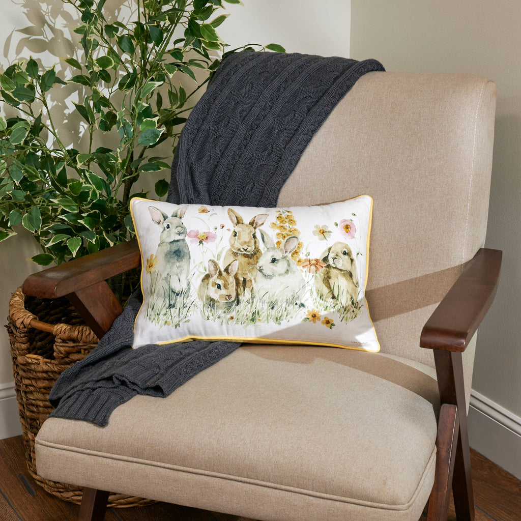 Flower Bunnies Pillow Was $36.00